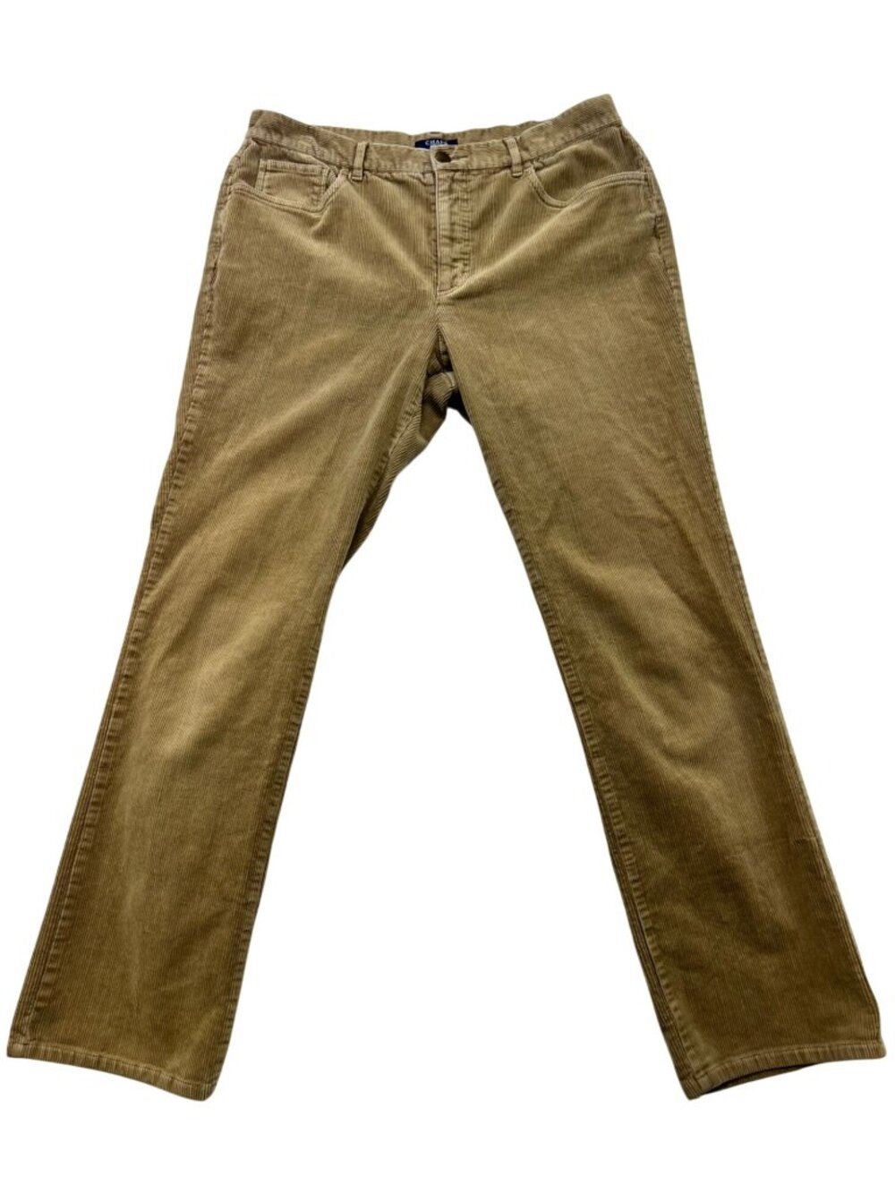 Chaps Women's Straight Leg Corduroy Jeans Stretch Size 12 Brown Solid Pockets
